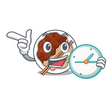 Çizgi film şeklinde saat jajangmyeon ile