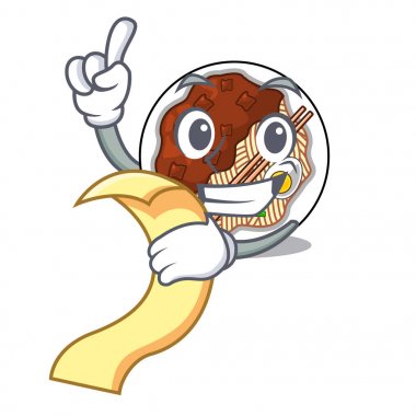 Jajangmyeon menüsü maskot kasesine konur.