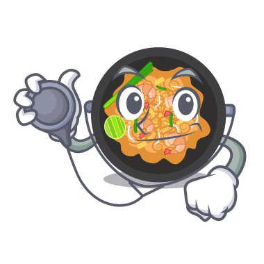 Doktor pat tay karikatür izole