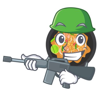 Ordu pat tay karikatür izole