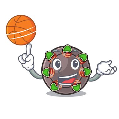 Basketbol salyangozu maskotla izole edilmiş.