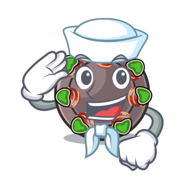 Denizci escargot maskot ile izole