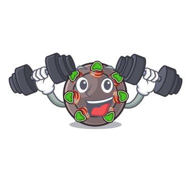 Fitness escargot maskot ile izole