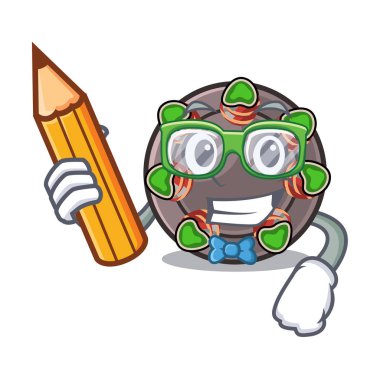 Öğrenci escargot karakter plakaları üzerinde sunulmaktadır