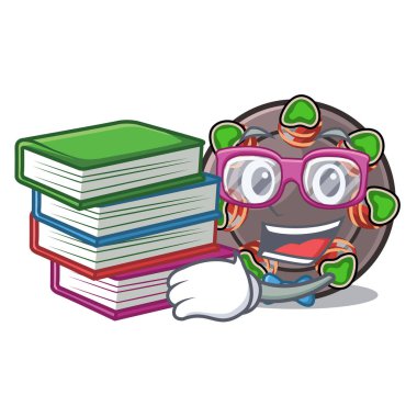 Bir karikatür şeklinde kitap escargot ile Öğrenci