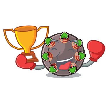 Bir karikatür şeklinde boks kazanan escargot