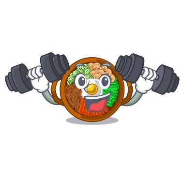 Fitness bibimbap karakter izole