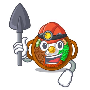 Masada bibimbap karikatür içeren madenci plaka