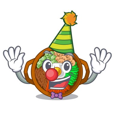 Masada bibimbap karikatür içeren palyaço plaka