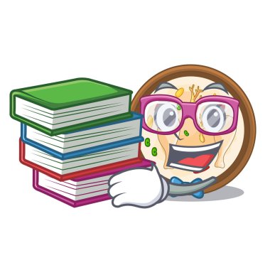 Bir karikatür plaka kitap samgyetang ile Öğrenci