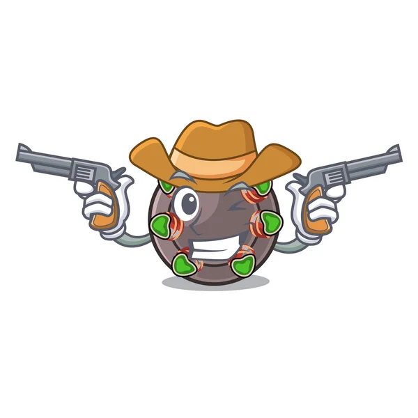 Cowboy escargot isolated with in the mascot — Stock Vector