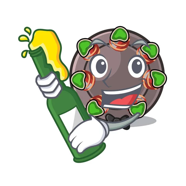 With beer escargot in the a cartoon shape — 스톡 벡터