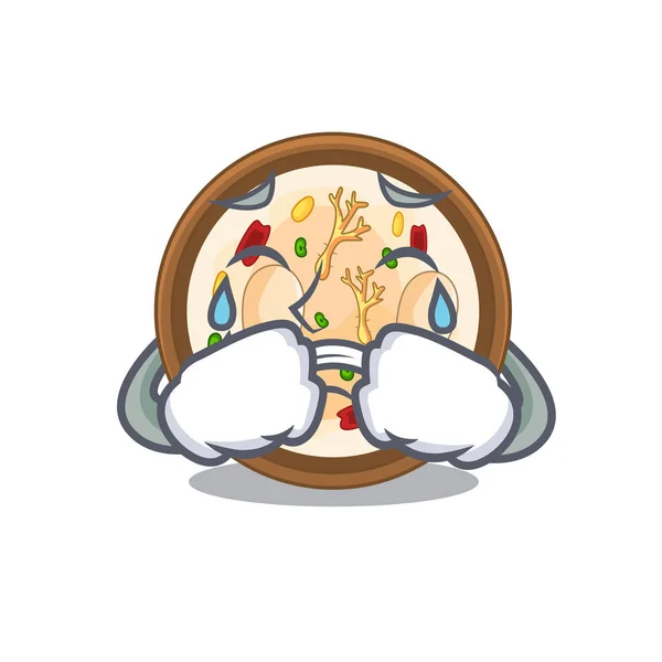 Llorando samgyetang en la forma de un personaje — Vector de stock