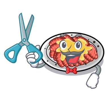 Berber carpaccio karikatür plakaları üzerinde servis edilir