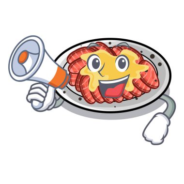 Çizgi film tabaklarında megafonla servis edilir.