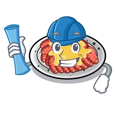 Ahşap karikatür tablo üzerinde Mimar carpaccio