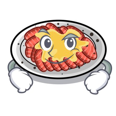 Ahşap karikatür tablo üzerinde smirking carpaccio