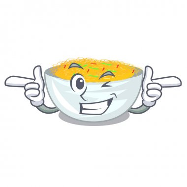 Karakterle izole edilmiş kızarmış erişte.