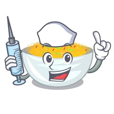 Hemşire kızartılmış erişte karakteri ile izole