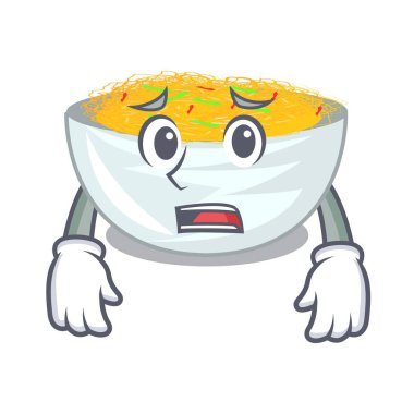 Korkmuş Kızarmış erişte karikatür tavada servis