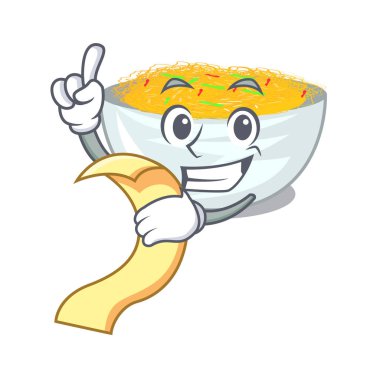 Çizgi film tavasında servis edilen kızarmış erişteyle birlikte.