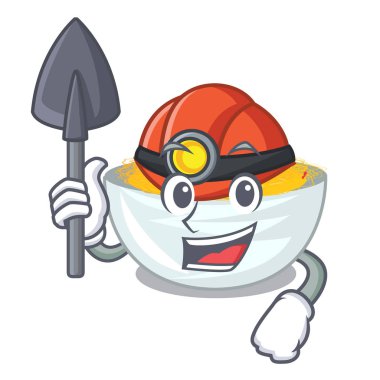 Miner Fried erişte karikatür tavada servis