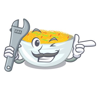 Maskot şeklinde mekanik kızarmış erişte