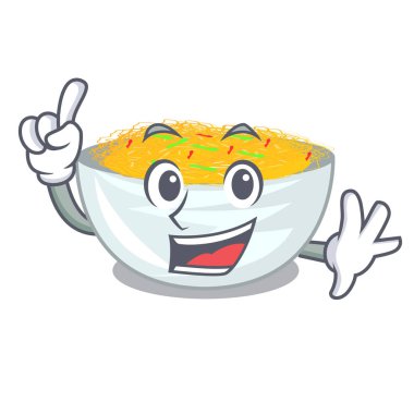 Maskot şeklinde parmak kızarmış erişte