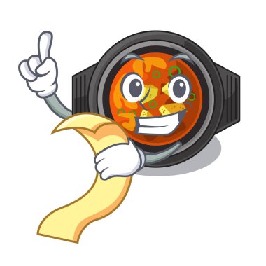 Çizgi film şeklinde menü kimchi tighe ile