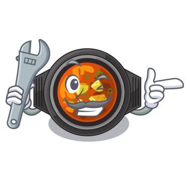 Karikatür tablo üzerinde Mekanik kimchi tighe