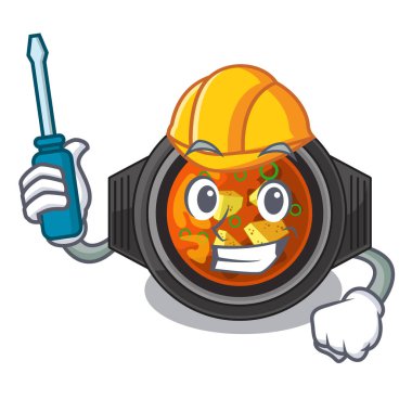 Karikatür tablo üzerinde Otomotiv kimchi tighe