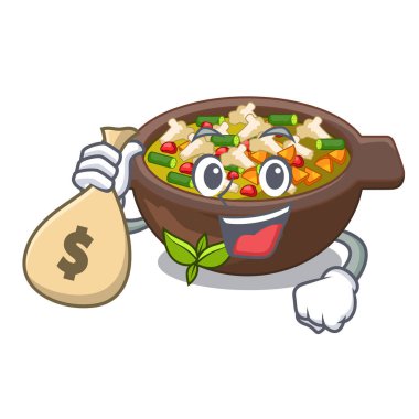 With money bag minestrone isolated with in the cartoon