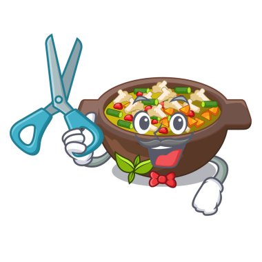 Berber minestrone karikatür ile izole