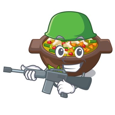 Ordu minestrone karikatür ile izole