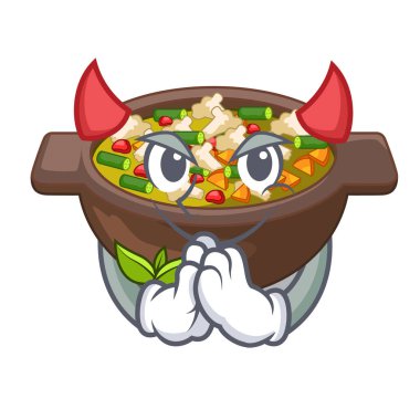 Fincan karakteri Devil kızarmış minestrone
