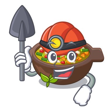 Madenci fincan karakteri minestrone kızarmış