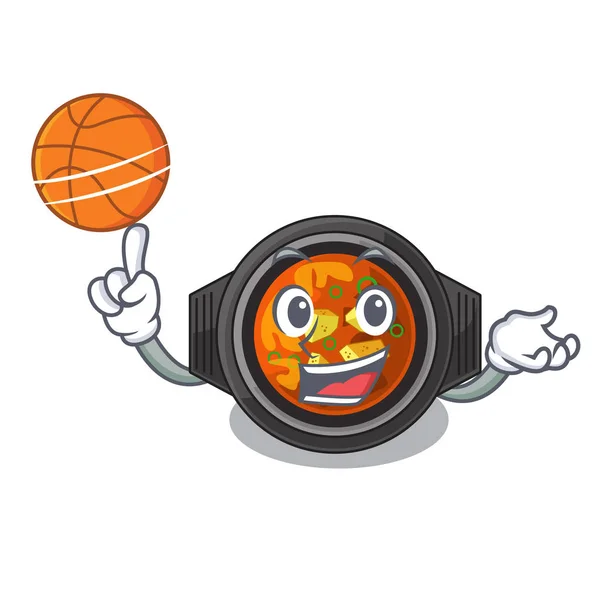 Mit Basketball Kimchi Tighe serviert in Maskottchen-Schale — Stockvektor