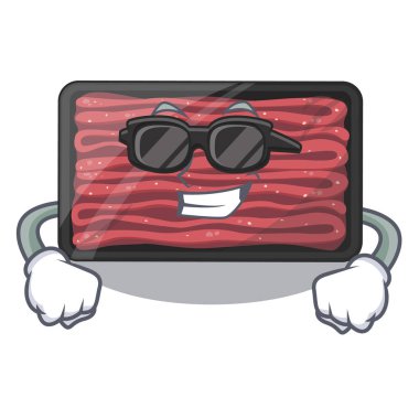 Bir maskot plaka üzerinde Süper serin kıyma