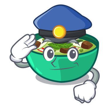 Polis yeşil acele karikatür kase hizmet