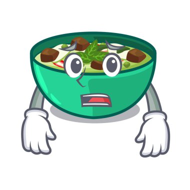 Karakter şeklinde korkmuş yeşil köri