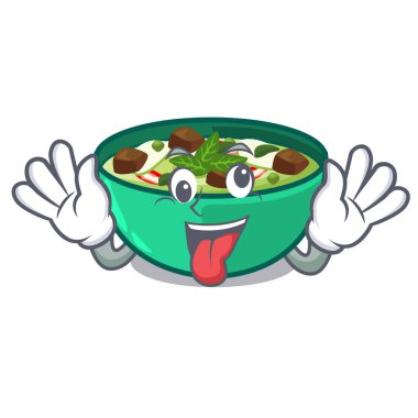 Crazy yeşil crush karikatür ile izole