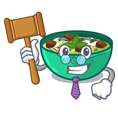 Yargıç yeşil crush karikatür ile izole