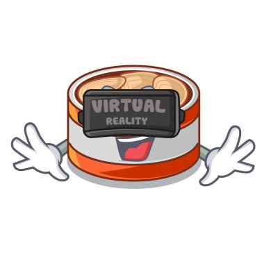 Karikatür şeklinde sanal gerçeklik konserve ton balığı