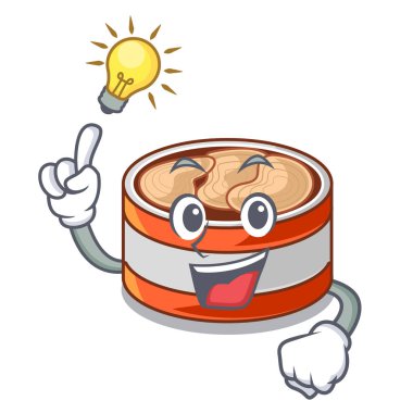 Karikatür mutfak dolabında konserve ton balığı bir fikir var