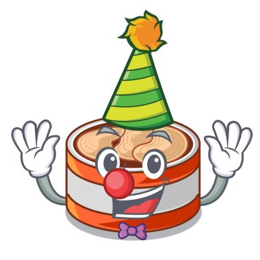 Karikatür mutfak dolabında palyaço konserve ton balığı