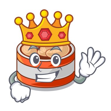 Karikatür mutfak dolabında Kral konserve ton balığı