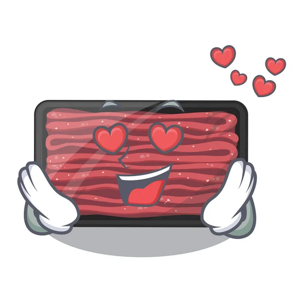 Verliebtes Hackfleisch im Cartoon-Kühlschrank — Stockvektor