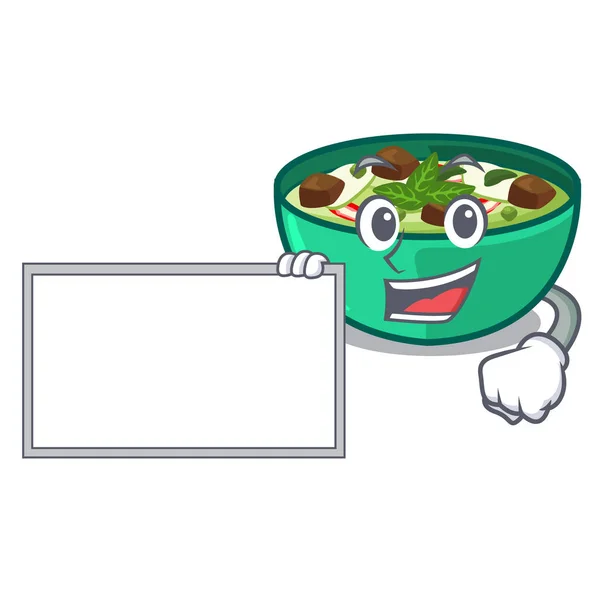 A tábla zöld churry szolgált rajzfilm tál — Stock Vector