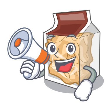 With megaphone pork rinds isolated in the cartoon