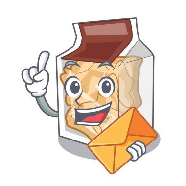 With envelope pork rinds in a cartoon jar